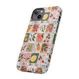 Fruit Stamps Collage Phone Case - Trendy Stickers Aesthetic Protective Phone Cover for iPhone, Samsung, Pixel