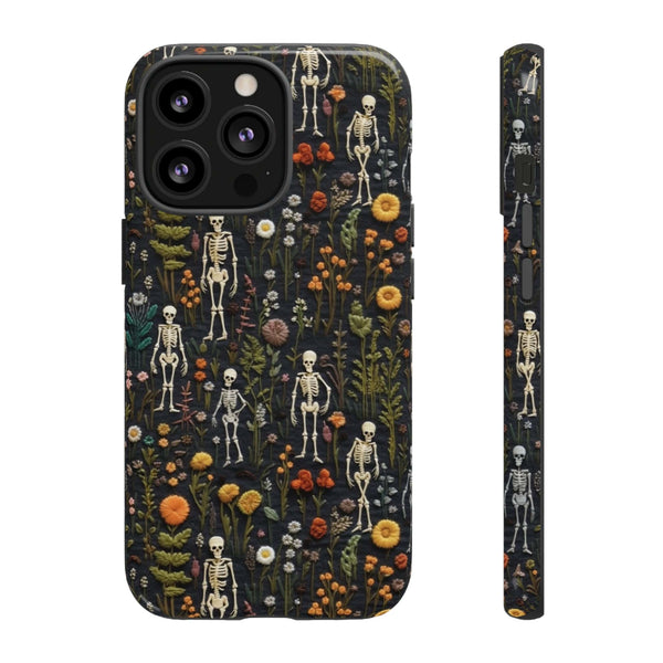 Mini Skeletons in Mystique Garden 3D Phone Case for iPhone, Samsung, Pixel