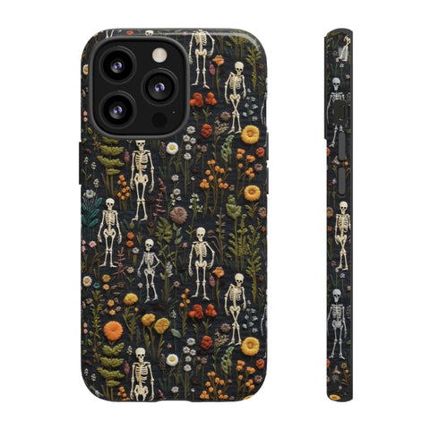 Mini Skeletons in Mystique Garden 3D Phone Case for iPhone, Samsung, Pixel