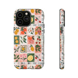 Fruit Stamps Collage Phone Case - Trendy Stickers Aesthetic Protective Phone Cover for iPhone, Samsung, Pixel