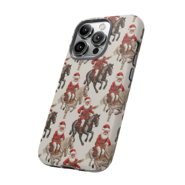 Cowboy Santa Embroidery Phone Case for iPhone, Samsung, Pixel
