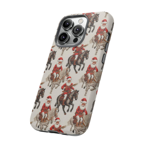 Cowboy Santa Embroidery Phone Case for iPhone, Samsung, Pixel