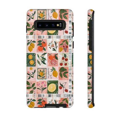 Fruit Stamps Collage Phone Case - Trendy Stickers Aesthetic Protective Phone Cover for iPhone, Samsung, Pixel