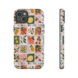 Fruit Stamps Collage Phone Case - Trendy Stickers Aesthetic Protective Phone Cover for iPhone, Samsung, Pixel