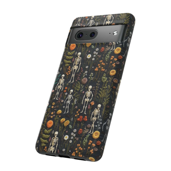 Mini Skeletons in Mystique Garden 3D Phone Case for iPhone, Samsung, Pixel