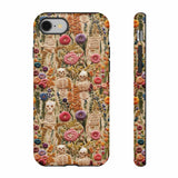 Skeletons in Bloom Garden 3D Aesthetic Phone Case for iPhone, Samsung, Pixel iPhone 8 / Glossy