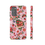 Strawberry Collage Phone Case - Pink Trendy Aesthetic Protective Phone Cover for iPhone, Samsung, Pixel