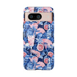 Beachy Blue Collage Phone Case - Trendy Navy Blue and Pink Aesthetic Protective Phone Cover for iPhone, Samsung, Pixel