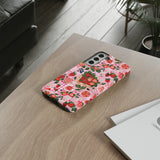 Strawberry Collage Phone Case - Pink Trendy Aesthetic Protective Phone Cover for iPhone, Samsung, Pixel