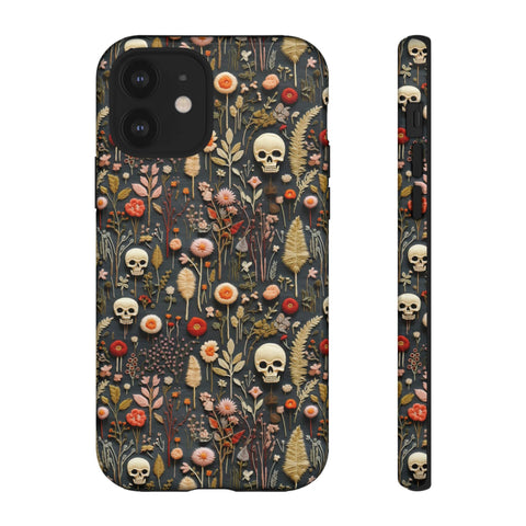 Magical Skull Garden Aesthetic 3D Phone Case for iPhone, Samsung, Pixel