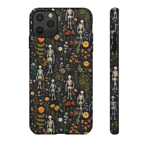 Mini Skeletons in Mystique Garden 3D Phone Case for iPhone, Samsung, Pixel
