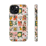 Fruit Stamps Collage Phone Case - Trendy Stickers Aesthetic Protective Phone Cover for iPhone, Samsung, Pixel