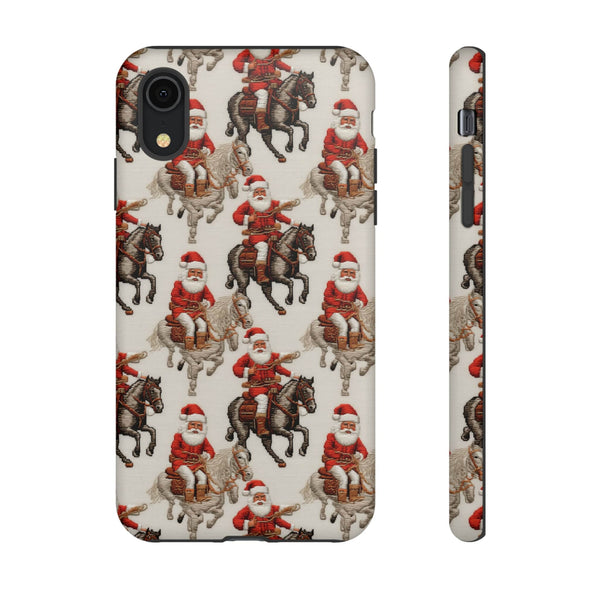 Cowboy Santa Embroidery Phone Case for iPhone, Samsung, Pixel