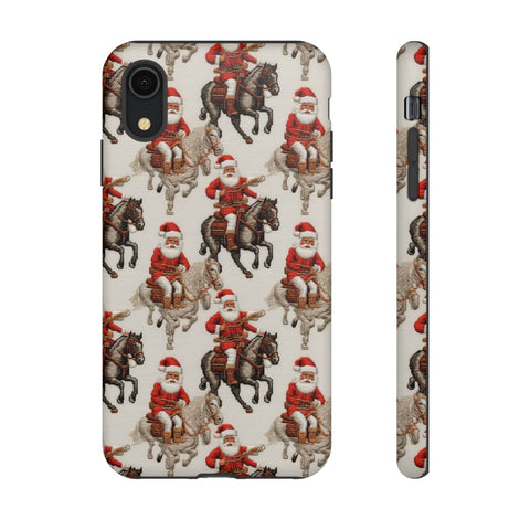 Cowboy Santa Embroidery Phone Case for iPhone, Samsung, Pixel