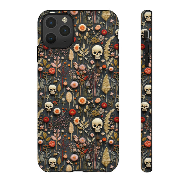 Magical Skull Garden Aesthetic 3D Phone Case for iPhone, Samsung, Pixel
