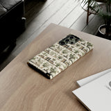 Bookshelf Phone Case - Neutral Beige Books and Plants Protective Cover for iPhone, Samsung, Pixel