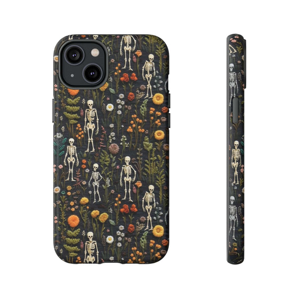 Mini Skeletons in Mystique Garden 3D Phone Case for iPhone, Samsung, Pixel