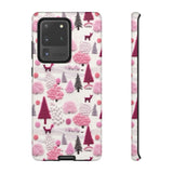 Pink Winter Woodland Aesthetic Embroidery Phone Case for iPhone, Samsung, Pixel Samsung Galaxy S20 Ultra / Glossy