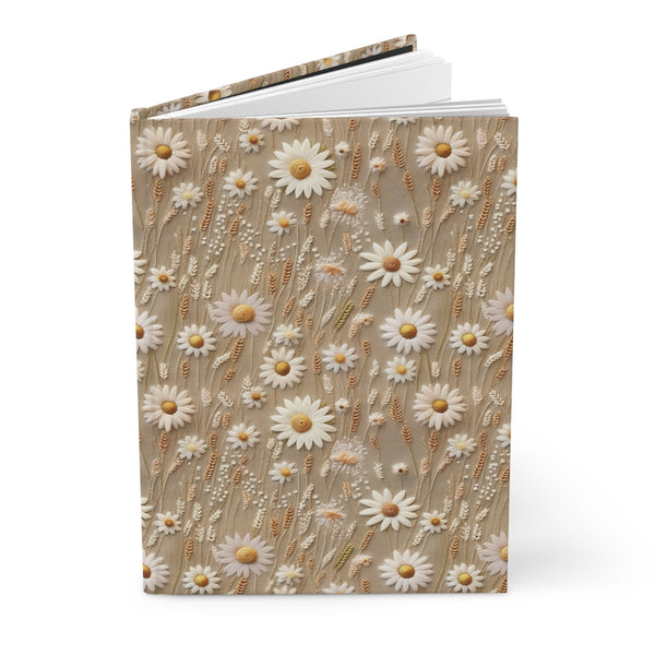 Wildflower Meadow Daisy Journal - Hardcover Blank Lined Notebook