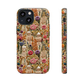 Skeletons in Bloom Garden 3D Aesthetic Phone Case for iPhone, Samsung, Pixel iPhone 13 Mini / Glossy