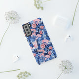 Beachy Blue Collage Phone Case - Trendy Navy Blue and Pink Aesthetic Protective Phone Cover for iPhone, Samsung, Pixel