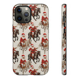 Cowboy Santa Embroidery Phone Case for iPhone, Samsung, Pixel iPhone 12 Pro Max / Glossy