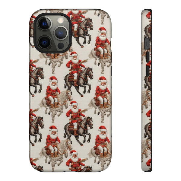 Cowboy Santa Embroidery Phone Case for iPhone, Samsung, Pixel