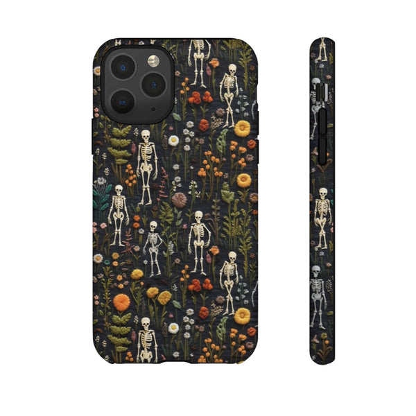 Mini Skeletons in Mystique Garden 3D Phone Case for iPhone, Samsung, Pixel