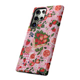 Strawberry Collage Phone Case - Pink Trendy Aesthetic Protective Phone Cover for iPhone, Samsung, Pixel