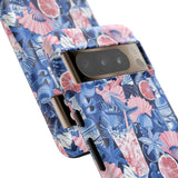 Beachy Blue Collage Phone Case - Trendy Navy Blue and Pink Aesthetic Protective Phone Cover for iPhone, Samsung, Pixel