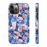 Beachy Blue Collage Phone Case - Trendy Navy Blue and Pink Aesthetic Protective Phone Cover for iPhone, Samsung, Pixel