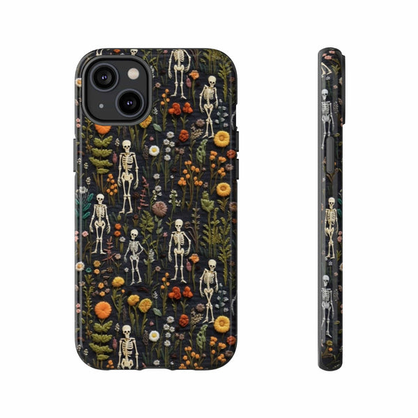 Mini Skeletons in Mystique Garden 3D Phone Case for iPhone, Samsung, Pixel