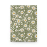 Green Wildflower Daisy Journal - Hardcover Blank Lined Notebook