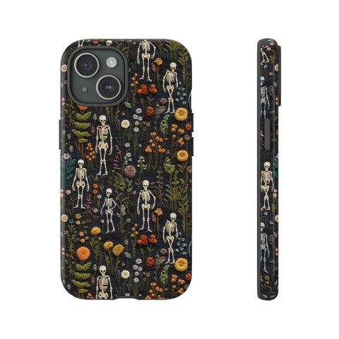Mini Skeletons in Mystique Garden 3D Phone Case for iPhone, Samsung, Pixel
