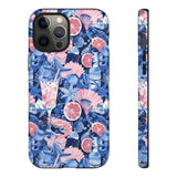 Beachy Blue Collage Phone Case - Trendy Navy Blue and Pink Aesthetic Protective Phone Cover for iPhone, Samsung, Pixel