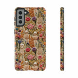 Skeletons in Bloom Garden 3D Aesthetic Phone Case for iPhone, Samsung, Pixel Samsung Galaxy S21 Plus / Glossy