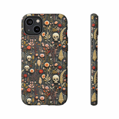Magical Skull Garden Aesthetic 3D Phone Case for iPhone, Samsung, Pixel
