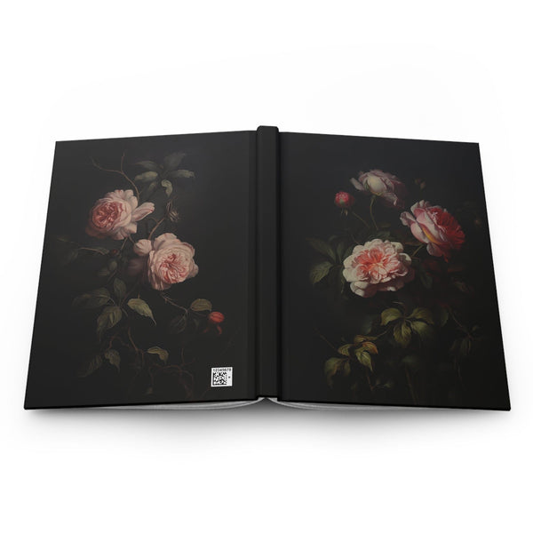 Dark Academia Botanical Rose Aesthetic Notebook