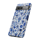 Blue State of Life Phone Case - Trendy Navy Blue Collage Protective Phone Cover for iPhone, Samsung, Pixel