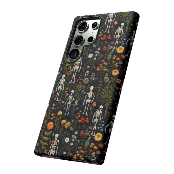 Mini Skeletons in Mystique Garden 3D Phone Case for iPhone, Samsung, Pixel