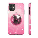 Disco Ball Phone Case - Pink Trendy Retro Mirror Ball Protective Phone Cover for iPhone, Samsung, Pixel