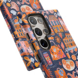 Citrus Coast Collage Phone Case - Blue Orange Trendy Coastal Art Protective Phone Cover for iPhone, Samsung, Pixel