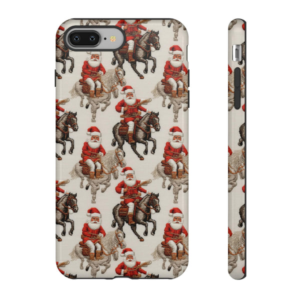 Cowboy Santa Embroidery Phone Case for iPhone, Samsung, Pixel