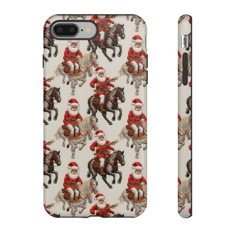 Cowboy Santa Embroidery Phone Case for iPhone, Samsung, Pixel