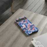 Beachy Blue Collage Phone Case - Trendy Navy Blue and Pink Aesthetic Protective Phone Cover for iPhone, Samsung, Pixel