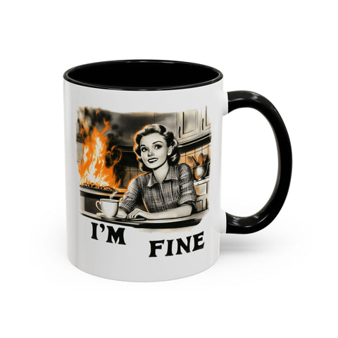 "I'm Fine" Retro Art Mug - Nostalgic Charm & Classic Humor Gift