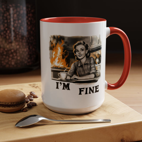 "I'm Fine" Retro Art Mug - Nostalgic Charm & Classic Humor Gift