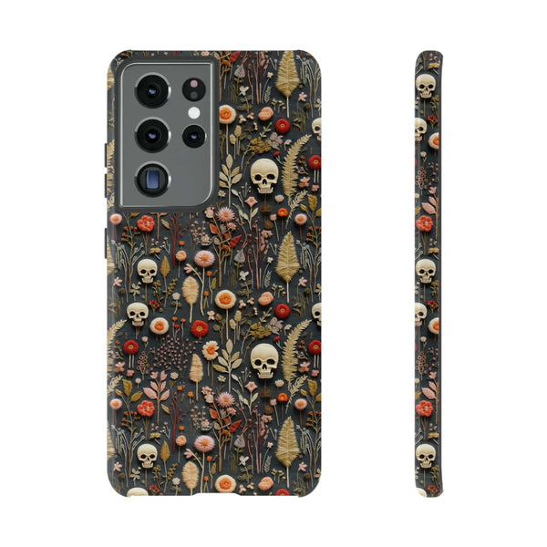 Magical Skull Garden Aesthetic 3D Phone Case for iPhone, Samsung, Pixel