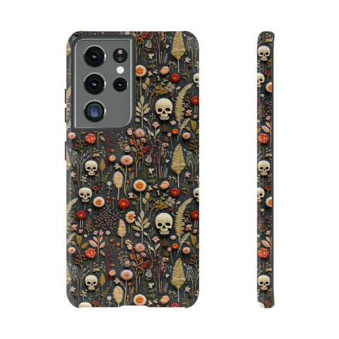 Magical Skull Garden Aesthetic 3D Phone Case for iPhone, Samsung, Pixel