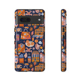 Citrus Coast Collage Phone Case - Blue Orange Trendy Coastal Art Protective Phone Cover for iPhone, Samsung, Pixel